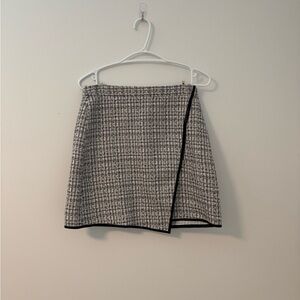 Club Monaco Black and White Tweed Mini Skirt